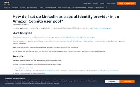 Set Up LinkedIn as a Social Identity Provider in an Amazon ...