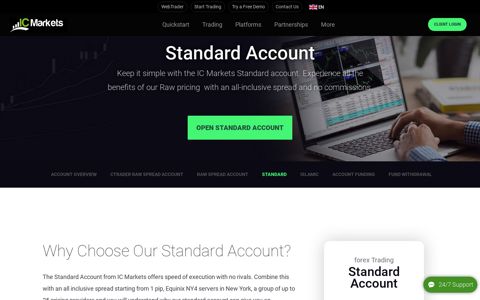 Standard Account | Foreign Exchange Trading - IC Markets
