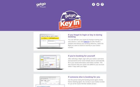 Key in your GetGo Number while booking!