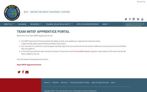 Team IMTEF Apprentice Portal | BAC Locals