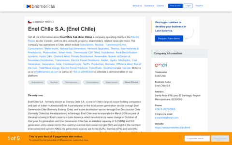 Enel Chile S.A. (Enel Chile) - BNamericas