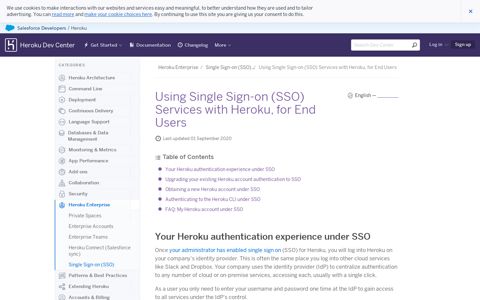 Using Single Sign-on (SSO) Services with Heroku, for End Users