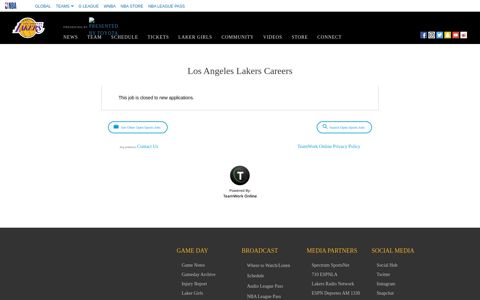 Jobs | Los Angeles Lakers | Careers - Teamwork Online