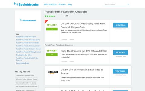 35% Off PORTAL FROM FACEBOOK COUPONS, Promo ...