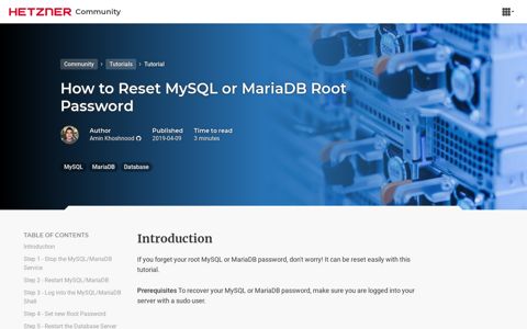 How to Reset MySQL or MariaDB Root Password - Hetzner ...