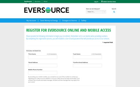 Register for eversource online and mobile access - Eversource