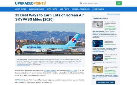 13 Ways to Earn Lots of Korean Air SKYPASS Miles [2020]