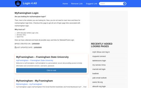 myframingham login - Official Login Page [100% Verified]
