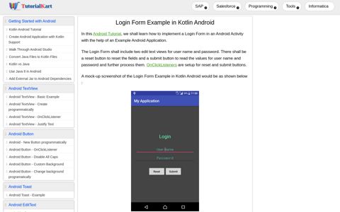 Login Form Example in Kotlin Android - Tutorial Kart