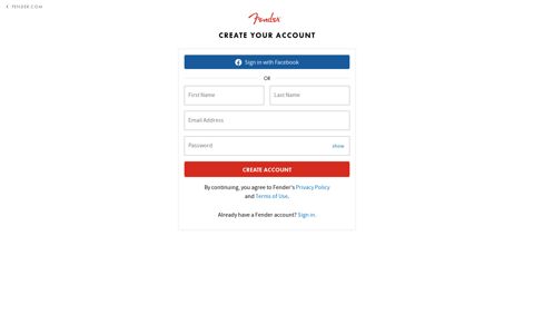 Create Your Fender Connect Account - Sign in to your Fender ...