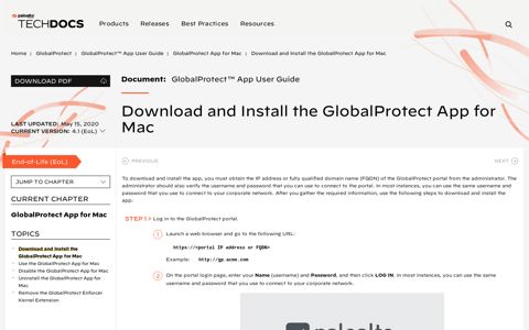 Download and Install the GlobalProtect App for Mac