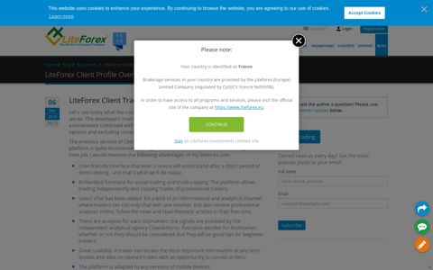 LiteForex Client Profile Overview | Liteforex