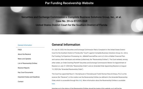 Par Funding Receivership – SFS Law