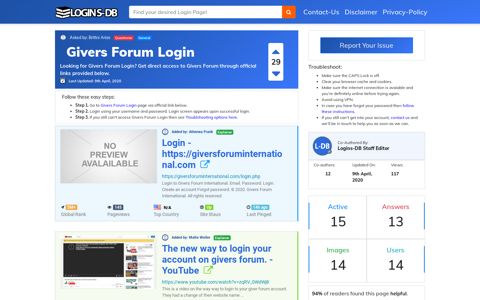 Givers Forum Login - Logins-DB