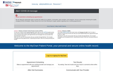 MyChart Patient Portal - Inova