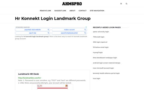 Hr Konnekt Login Landmark Group - AhmsPro.com