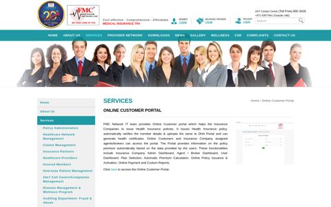 Online Customer Portal - FMC Network UAE