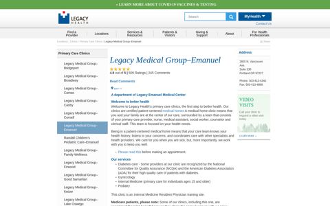 Legacy Medical Group–Emanuel | Legacy Health