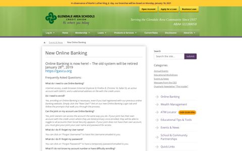 New Online Banking | Glendale Area Schools Credit Union