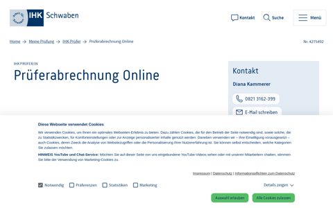 Prüferabrechnung Online - IHK Schwaben
