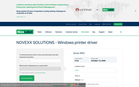 NOVEXX SOLUTIONS - Windows printer driver | NiceLabel