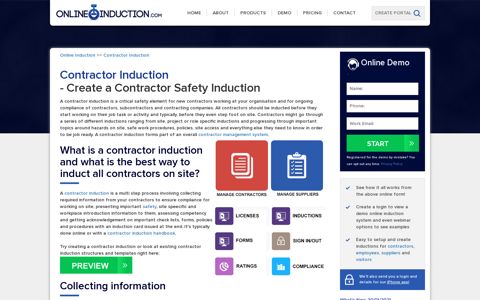 Contractor Induction: Create a Contractor Safety Induction