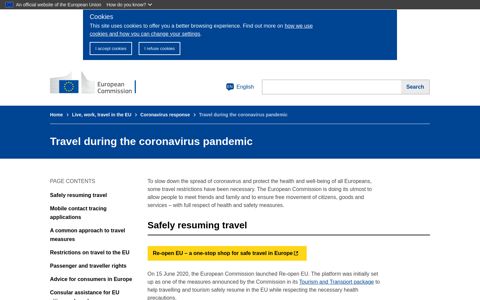 Travel during the coronavirus pandemic | European Commission