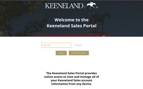 Login Page - Keeneland Sales Portal