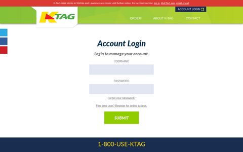 Account Login - KTag