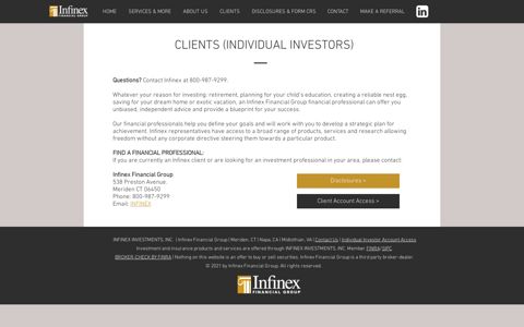 Indiviual Investor Information - Infinex Financial Group