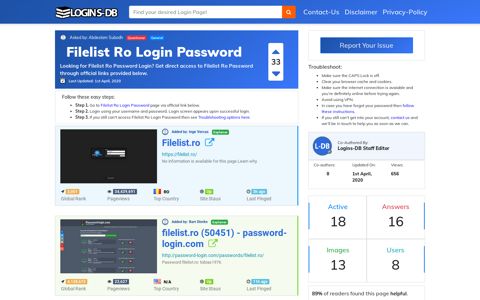 Filelist Ro Login Password - Logins-DB