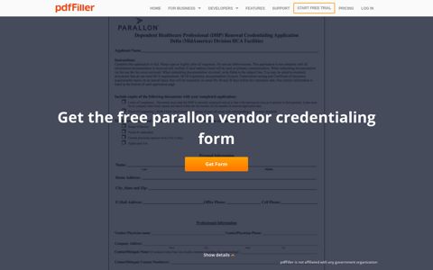 Parallon Vendor Credentialing - Fill Online, Printable, Fillable ...