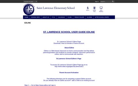TOREVIEW / EDLINE - Saint Lawrence Elementary School