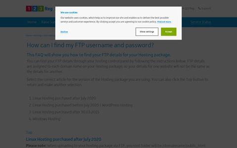 How do I find my hosting FTP username and password? | 123 ...