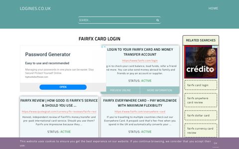 fairfx card login - General Information about Login