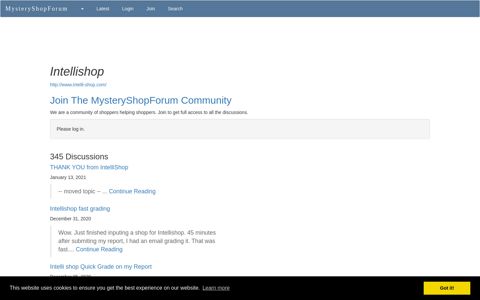 Intellishop: Discussions @ MysteryShopForum.com