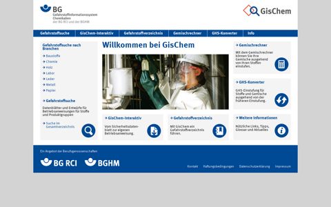 GisChem - Gefahrstoffinformationssystem Chemikalien der BG ...
