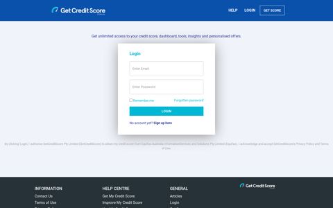 Login - Get Your Credit Score | 100% Free, Easy and Online!