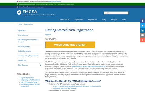 Getting Started with Registration | FMCSA