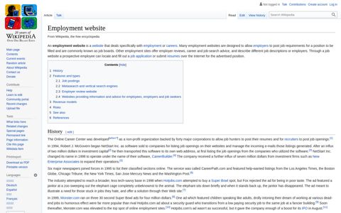 Employment website - Wikipedia