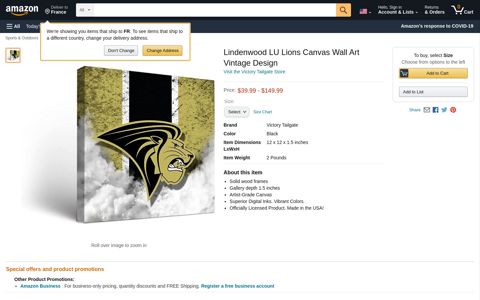 Victory Tailgate Lindenwood LU Lions Canvas ... - Amazon.com