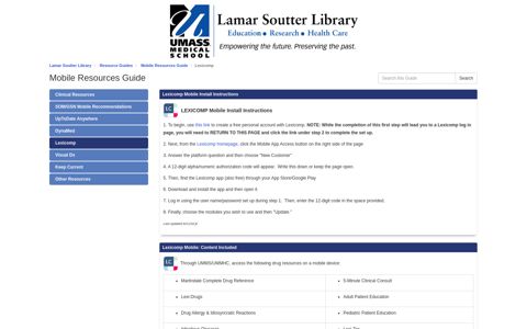 Lexicomp - Mobile Resources Guide - Resource Guides at ...