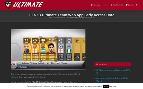 FIFA 13 Ultimate Team Web App Early Access Date ...
