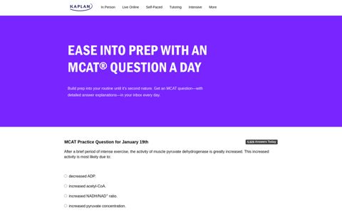 Kaplan MCAT Practice Question of the Day