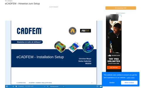 eCADFEM - Hinweise zum Setup | Manualzz