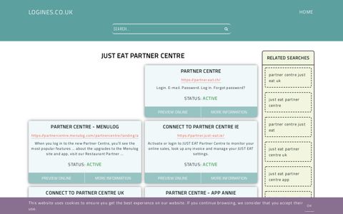 just eat partner centre - General Information about Login