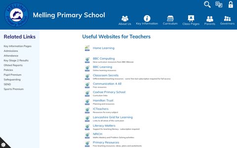 Useful Websites for Teachers | Melling Primary School