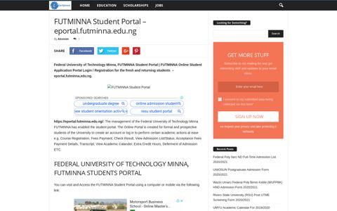 FUTMINNA Student Portal - eportal.futminna.edu.ng ...