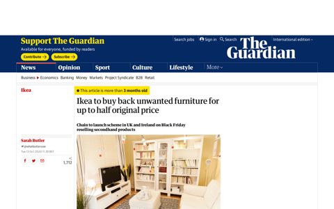 Ikea to buy back unwanted furniture for up to half original price ...