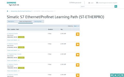 Simatic S7 Ethernet/Profinet Learning Path (ST-ETHERPRO ...